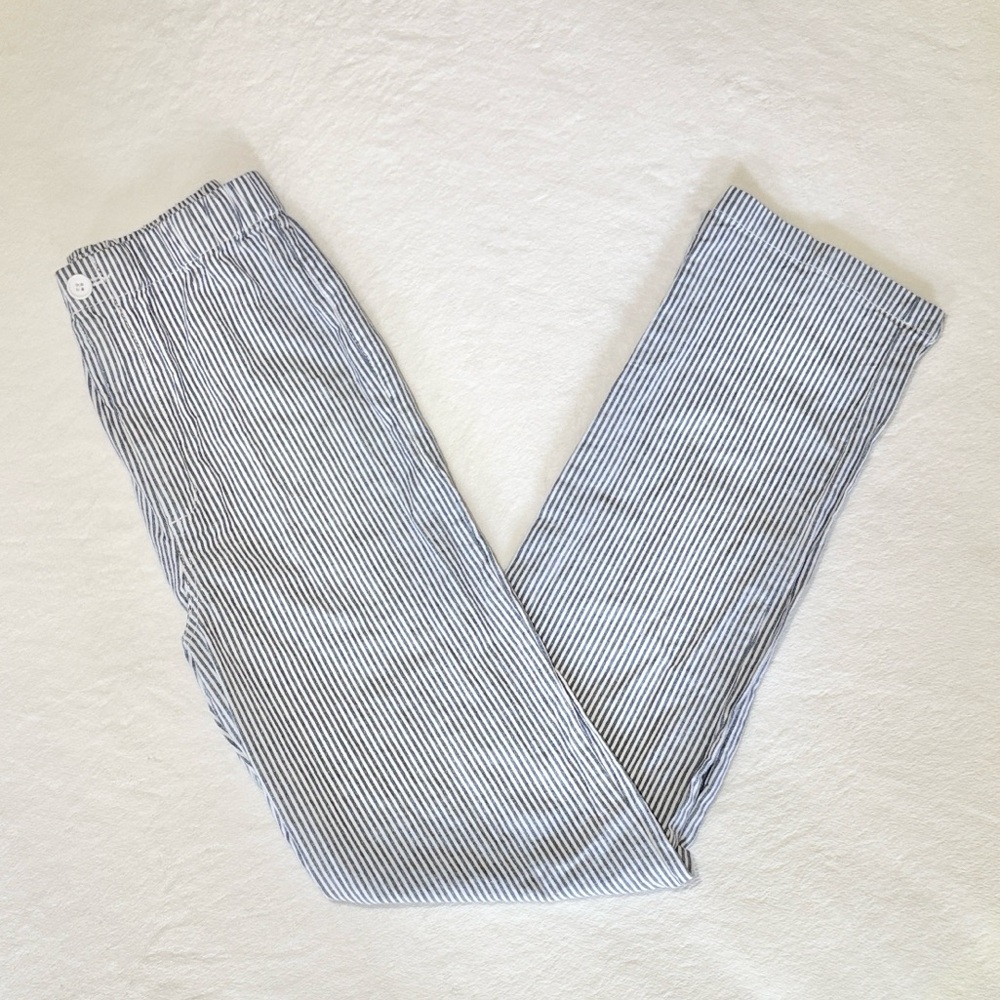 Brandy Melville Blue and White Striped Linen Pants